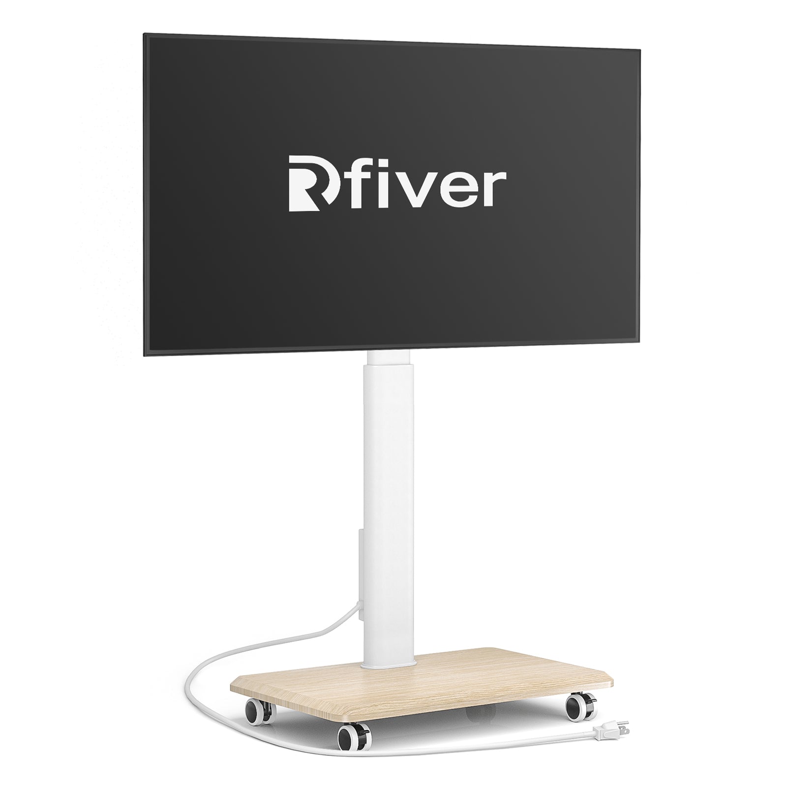 Rfiver Sleek Rolling TV Stand with Power Outlet for 32-70 Inch TVs